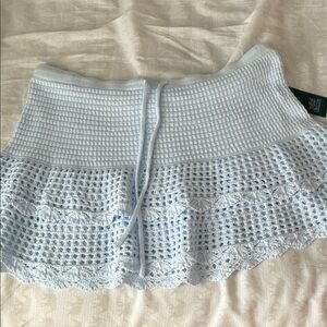 Light Blue Crochet Skirt